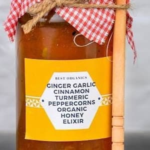 Honey Elixir (Ginger Garlic Cinnamon Turmeric Peppercorns )